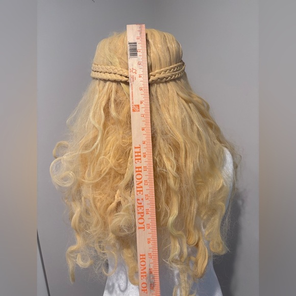 Long Blonde Braided Halloween Wig – Costume Hairpiece - Picture 4 of 5